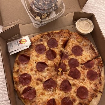 Zalat Pizza - Medium pepperoni pizza. The turtle cheese cake was from Whole Foods. - Pizza Near Me - Irving, Texas Zalat Pizza - Medium pepperoni pizza. The turtle cheese cake was from Whole Foods. - Pizza Near Me - Irving, Texas