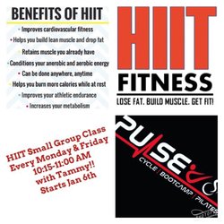 PULSE - HIIT class Monday and Friday 10:15-11am small group training