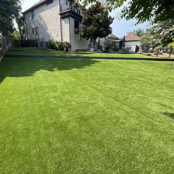 Austin Sun Kings - 3200 sqft of turf created this client's dreamscape! Once not user friendly, now is a camping retreat for the kids! - Fences & Gates Near Me