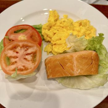 Factor's Famous Deli - Scrambled eggs with a side of baked salmon. - Delis Near Me - Los Angeles, California Factor's Famous Deli - Scrambled eggs with a side of baked salmon. - Delis Near Me - Los Angeles, California