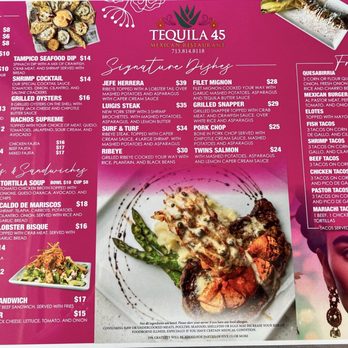 Tequila 45 - June 2024 menu - Tex-Mex Near Me - Houston, Texas Tequila 45 - June 2024 menu - Tex-Mex Near Me - Houston, Texas