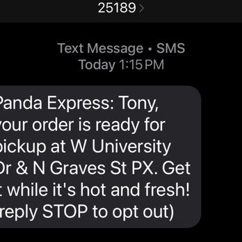 Panda Express - The text doesn't actually mean it's ready.  Happened twice now. - Chinese Near Me - Mckinney, Texas