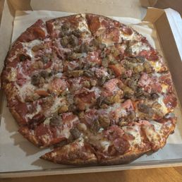 Serious meat on thick crust Serious meat on thick crust