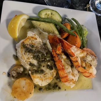 Ciao Bella Ristorante - Halibut with prawns - Italian Near Me - Modesto, California Ciao Bella Ristorante - Halibut with prawns - Italian Near Me - Modesto, California