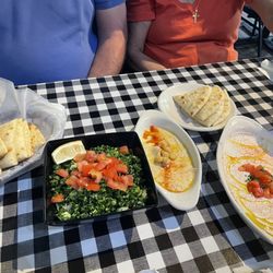 8oz Hummus, Tzatziki Dip, and Tabbouleh Salad