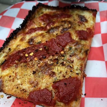 Upside Pizza - Sicilian corner slice - Pizza Near Me - New York, New York Upside Pizza - Sicilian corner slice - Pizza Near Me - New York, New York