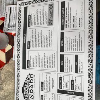 Condado Tacos - Drink menu...it's even laminated! - Tacos Near Me - Indianapolis, Indiana