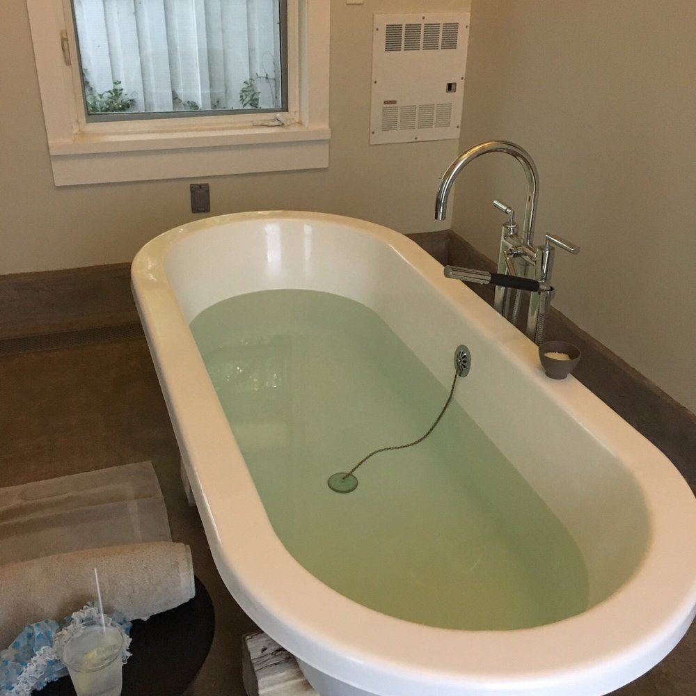 Spa Solage - Soaking tub for second part of mudslide treatment. They were huge! - Day Spas Near Me - Calistoga, California Spa Solage - Soaking tub for second part of mudslide treatment. They were huge! - Day Spas Near Me - Calistoga, California