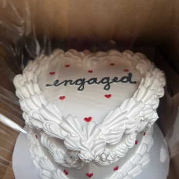 Minia's Bake Shop - Heart shaped cake for 10 people, whipped cream frosting, vanilla cake, strawberries and cream filling - Bakeries Near Me - Newark, California Minia's Bake Shop - Heart shaped cake for 10 people, whipped cream frosting, vanilla cake, strawberries and cream filling - Bakeries Near Me - Newark, California