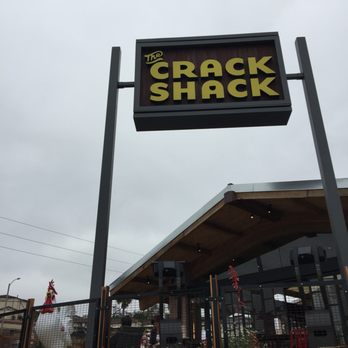 The Crack Shack - The crack shack sign and the giant chicken - New American Near Me - Encinitas, California