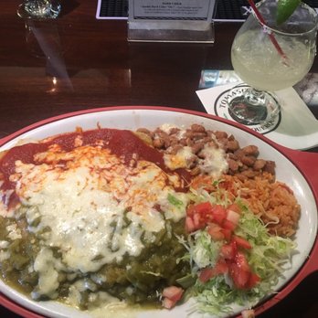 Tomasita's Albuquerque - "The Trio" enchilada lunch plate with a margarita on the rocks - New Mexican Cuisine Near Me - Albuquerque, New Mexico Tomasita's Albuquerque - "The Trio" enchilada lunch plate with a margarita on the rocks - New Mexican Cuisine Near Me - Albuquerque, New Mexico