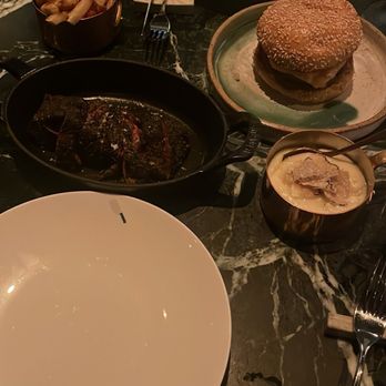 Beefbar - Beefbar Burger, Wagyu Filet Mignon, Truffle mashed potatoes, Parmesan & Summer Truffle fries. - Steakhouses Near Me - New York, New York Beefbar - Beefbar Burger, Wagyu Filet Mignon, Truffle mashed potatoes, Parmesan & Summer Truffle fries. - Steakhouses Near Me - New York, New York