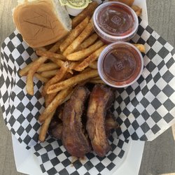 Nick Nack BBQ SHACK - #1 "Slow smoked baby back ribs with their house rub and your choice of 1 side and a roll."