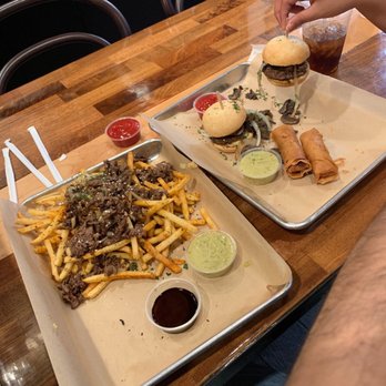 Nguyen's Kitchen - Food taste good as it looks  2 Pieces NK Slider Burgers Cajun Garlic Fries - Vietnamese Near Me - Orange, California