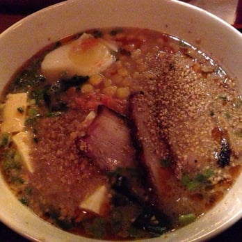 RAMEN-SAN - Tonkotsu ramen with corn and tofu added - Ramen Near Me - Chicago, Illinois