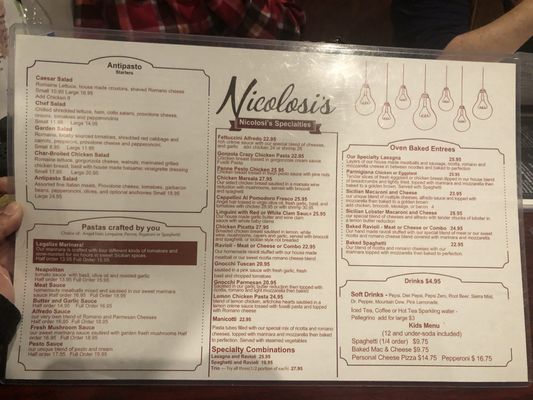 Menu photo 2 Nicolosi's Italian Restaurant Santee, CA Menu photo 2 Nicolosi's Italian Restaurant Santee, CA