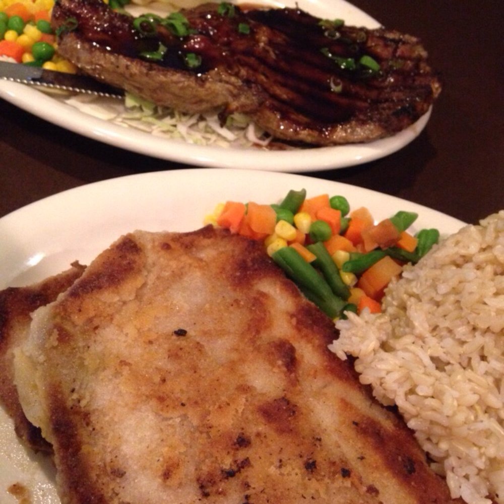 Eagle Cafe - Teriyaki ribeye and pork cutlet with gravy - Breakfast & Brunch Near Me - Honolulu, Hawaii Eagle Cafe - Teriyaki ribeye and pork cutlet with gravy - Breakfast & Brunch Near Me - Honolulu, Hawaii