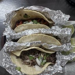 From top to bottom pastor asada barbacoa can't see the asada but it was amazing From top to bottom pastor asada barbacoa can't see the asada but it was amazing