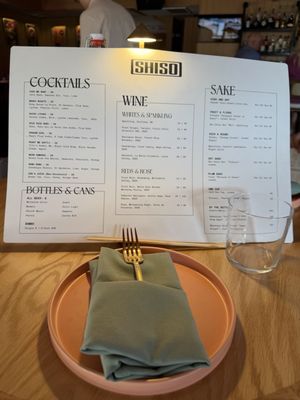 Menu photo 1 Shiso Scottsdale, AZ