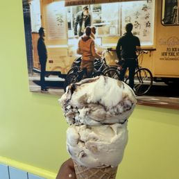 Italian Hazelnut and Banana Bread Pudding on a sugar cone Italian Hazelnut and Banana Bread Pudding on a sugar cone