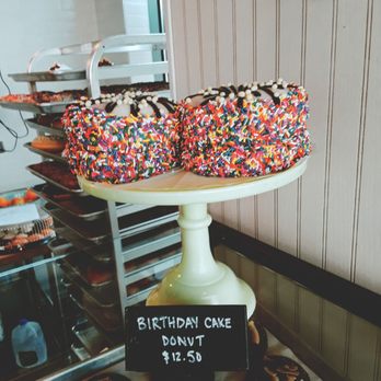 Firecakes Donuts - Ermahgerd, just look at this monstrosity. The $13 birthday cake donut weighs more than a POUND and is covered in sprinkles. 0_o - Donuts Near Me - Oak Park, Illinois