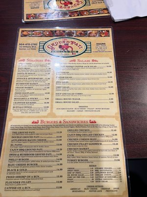 Menu photo 1 Ground Pati Rivertown Kenner, LA