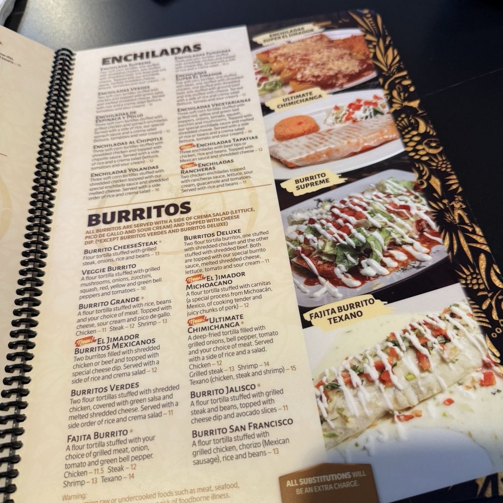 El Jimador Elegante - Colorful menu - Mexican Near Me - Anderson, South Carolina