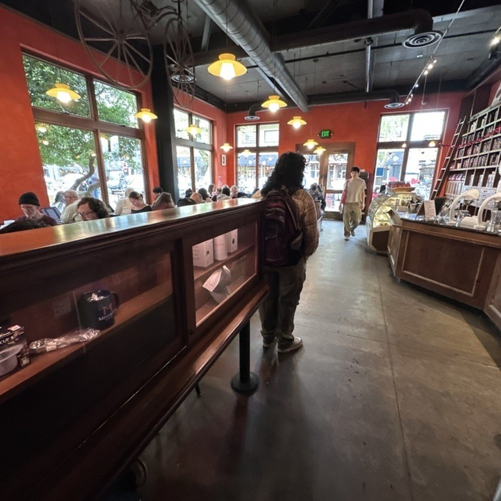This is a view from the back of the business. You order in the front, and the drinks come out in the back, This is a view from the back of the business. You order in the front, and the drinks come out in the back,