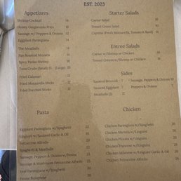 Lots of shrimp dishes and chicken too many and not enough of other options to select. Lots of shrimp dishes and chicken too many and not enough of other options to select.