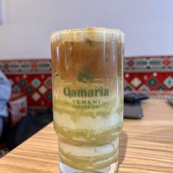Qamaria Yemeni Coffee - Iced pistachio latte