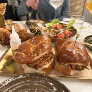 Motek - Crispy chicken schnitzel sandwich - Mediterranean Near Me - New York, New York