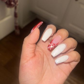 Jen's Nails - What I got and had to just tell her to make the white "French tips" a solid color - Nail Salons Near Me - Simi Valley, California Jen's Nails - What I got and had to just tell her to make the white "French tips" a solid color - Nail Salons Near Me - Simi Valley, California