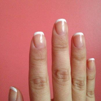 Nail Bliss - Right hand with French gel manicure using CND polish - Nail Salons Near Me - Astoria, New York