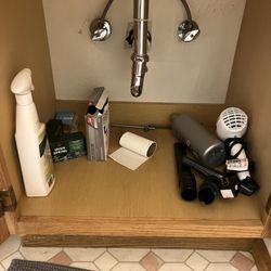 Wolfridge Resort - Vanity cabinet with empty tp roll
