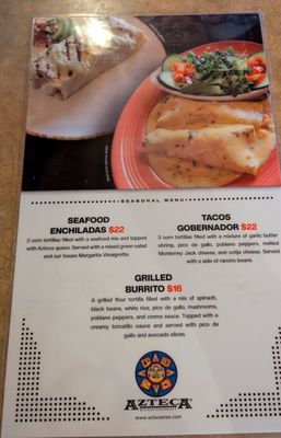 Menu photo 3 Azteca Mexican Restaurant Kirkland, WA Menu photo 3 Azteca Mexican Restaurant Kirkland, WA