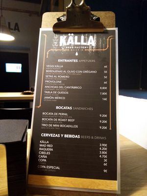 Menu photo 2 Källa Madrid, M