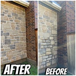 Texas Tough Cleaning - We did a stone and brick wash. Here are before and after pictures.