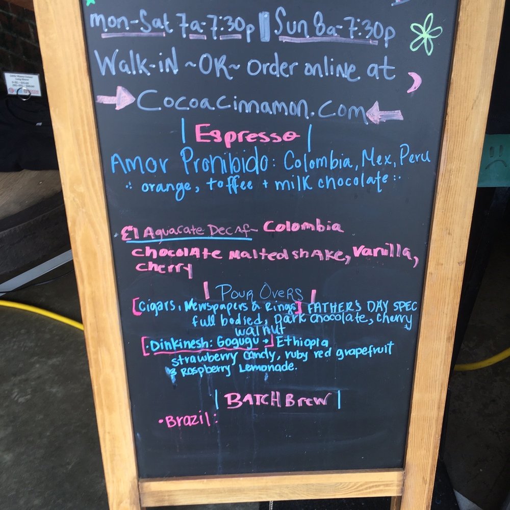 Cocoa Cinnamon - Daily menu specials - Coffee & Tea Near Me - Durham, North Carolina Cocoa Cinnamon - Daily menu specials - Coffee & Tea Near Me - Durham, North Carolina