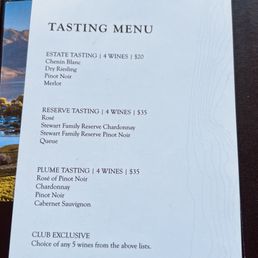 Tasting menu (5/3/26)