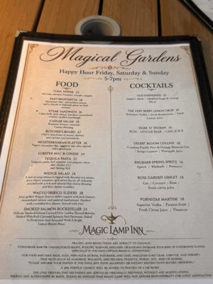 Menu photo 1 The Magic Lamp Inn Rancho Cucamonga, CA Menu photo 1 The Magic Lamp Inn Rancho Cucamonga, CA