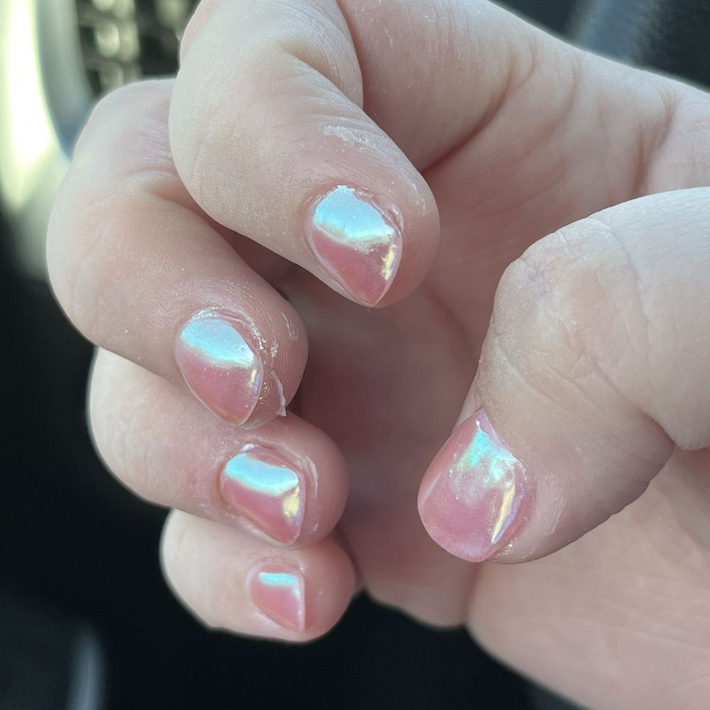 VIP Nail & Spa - Dip manicure with chrome color, but excess dip product left on skin - Nail Salons Near Me - Scottsdale, Arizona VIP Nail & Spa - Dip manicure with chrome color, but excess dip product left on skin - Nail Salons Near Me - Scottsdale, Arizona