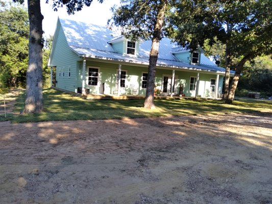 LANDSCAPING - Here we remove grass & soil. Design a rock combination mulch bed, along with tree planting. LANDSCAPING - Here we remove grass & soil. Design a rock combination mulch bed, along with tree planting.