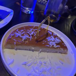 COCONUT FLAN.  Star  of the NIGHT coffee is a must to cut the richness ..
