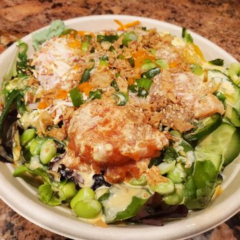 Poke2 Grill - a bowl of salad on a table - Seafood Near Me - Long Beach, California Poke2 Grill - a bowl of salad on a table - Seafood Near Me - Long Beach, California