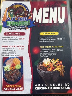 Menu photo 2 Los Tres Hermanos Restaurant Cincinnati, OH Menu photo 2 Los Tres Hermanos Restaurant Cincinnati, OH