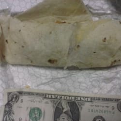 Carl's Jr - $3 ridiculously small egg and bacon and mostly tortilla burrito. It was flat and the tortilla was falling apart.