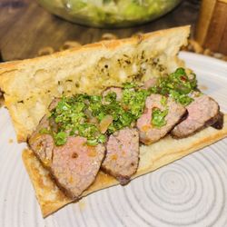 Burgundy's Local Grass Fed Meat Market - New year eve dinner Tri tip with chimichurri sauce
