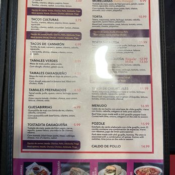 Culturas Hidalgo & Oaxaca Restaurant - Menu - Mexican Near Me - Salinas, California