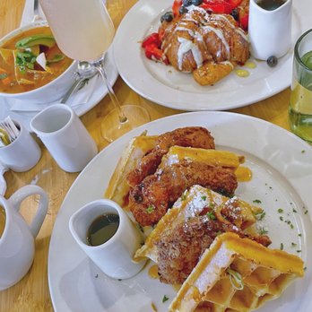 Bloom - Chicken and Waffles Croissant French Toast - American Near Me - Santa Clara, California