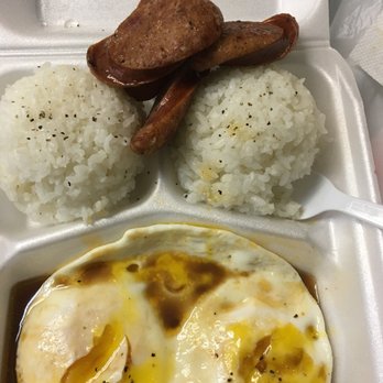 Button Up Cafe - Yes I drown my eggs in shoyu, no judge me! This was $8.32 w tax. Tasty sausage and over medium eggs were cooked perfectly. - Breakfast & Brunch Near Me - Pearl City, Hawaii